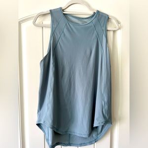 Lululemon size M powder blue nylon tank with mesh back.